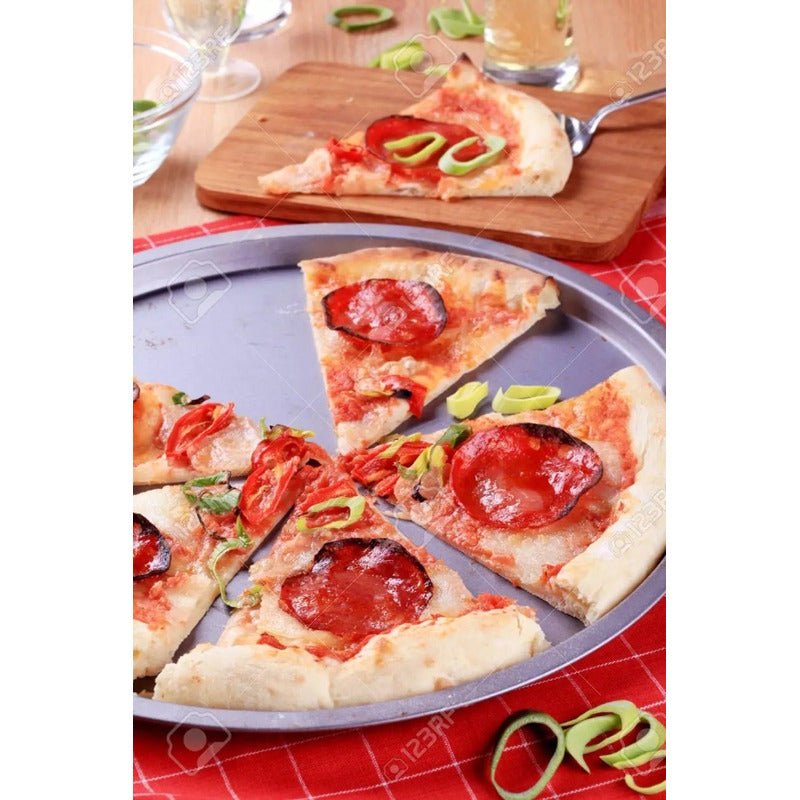 Molde Charola Para Hornear Pizza De Aluminio 35 Cm