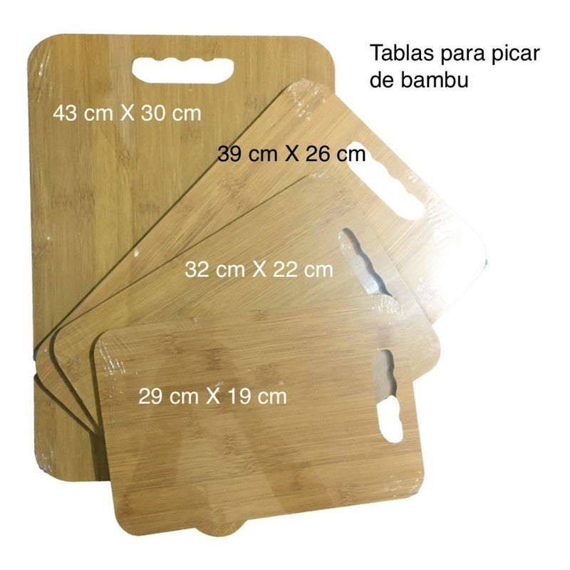 4 Tablas De Madera Para Picar Alimentos Auxiliar Cocina