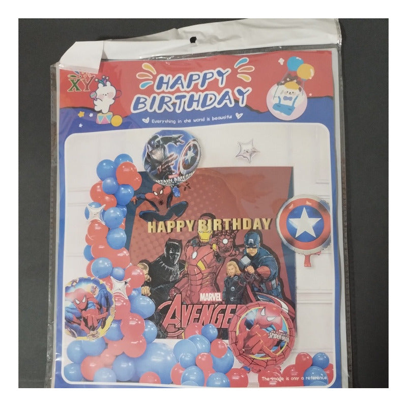Globos Feliz Cumpleaños Decoración Temática Avengers
