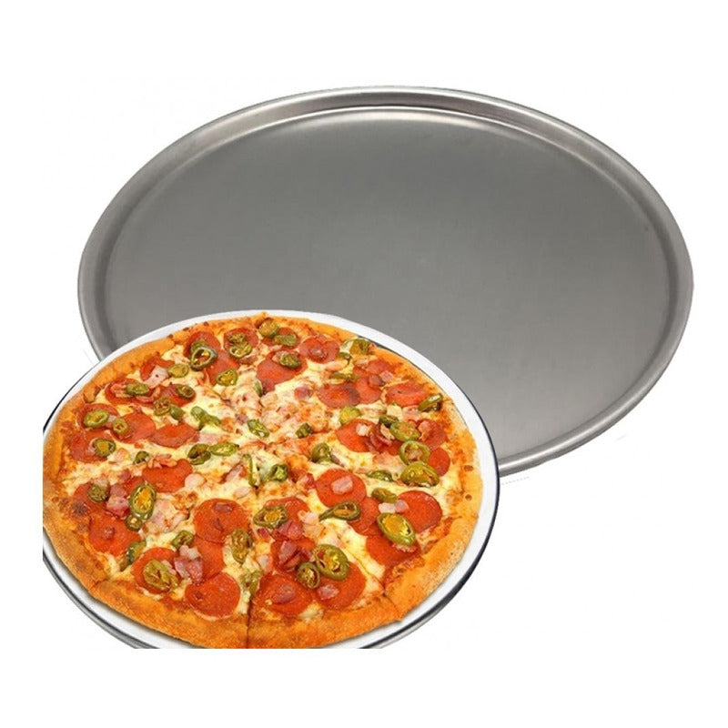 Molde Charola Para Hornear Pizza De Aluminio 30 Cm