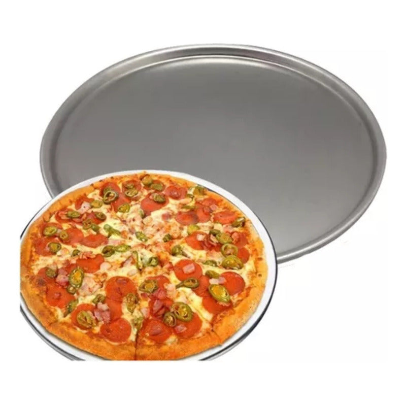 Set De 3 Charolas Para Pizza De 35 Cm De Aluminio