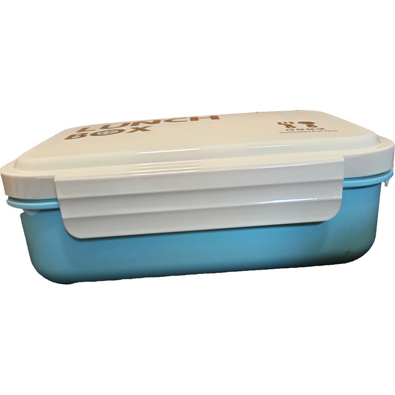Lunch Box Contenedor Alimentos 4 Divisiones Cuchara Plástico