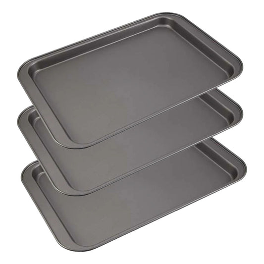 3 Charolas Acero Antiadherentes Para Hornear Galletas 47x32