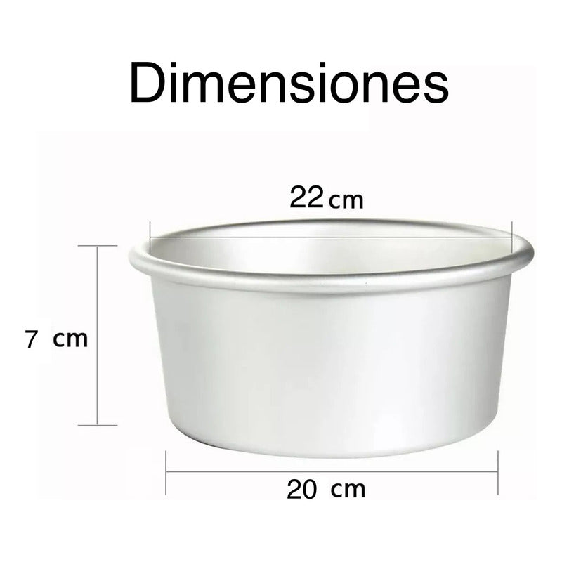 2 Moldes De 22cm  Pastel, Bizcocho, Repostería De Aluminio
