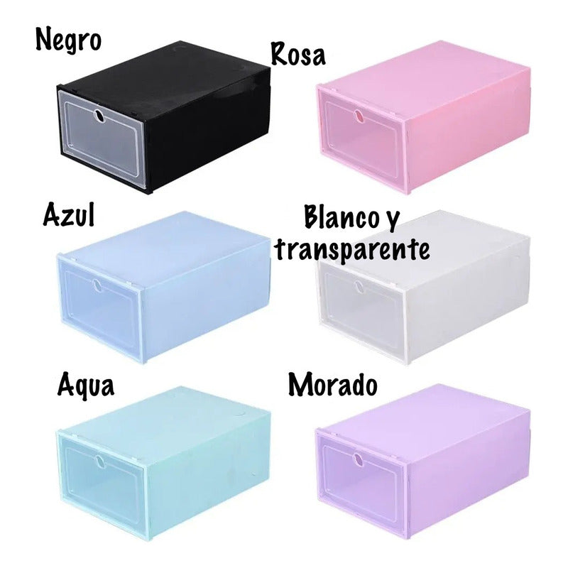 10 Cajas Organizadoras Apilables Para Zapatos De 24x33x14 Cm