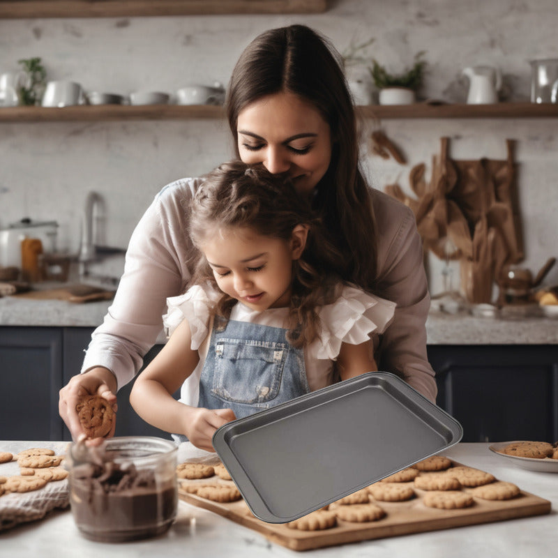 3 Charolas De Acero Diferentes Tamaños Para Hornear Galletas