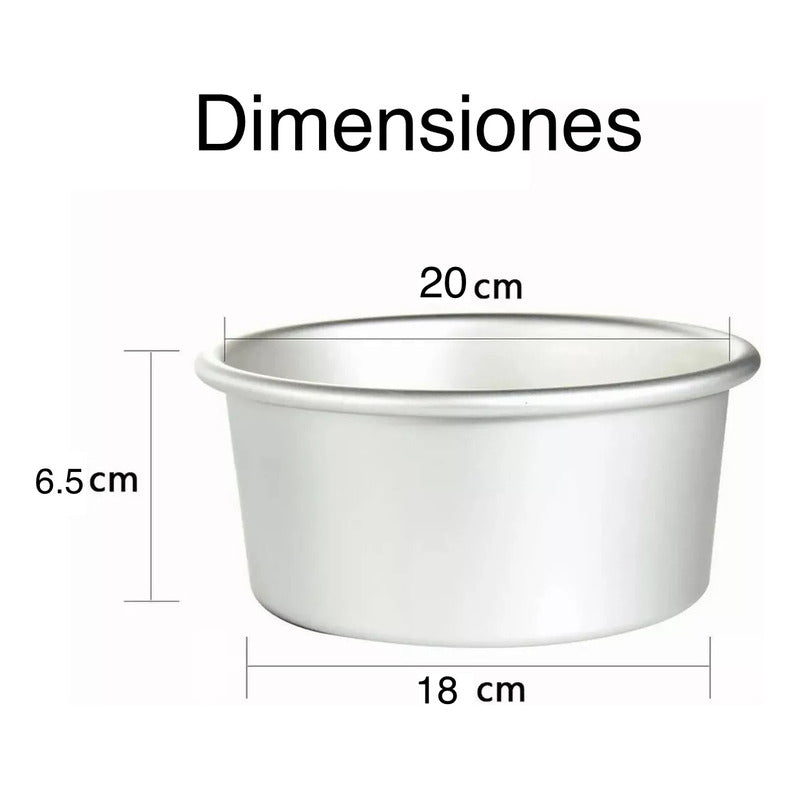 Kit 3 Moldes Pastel Bizcocho Hornear De Aluminio 18,20,22 Cm