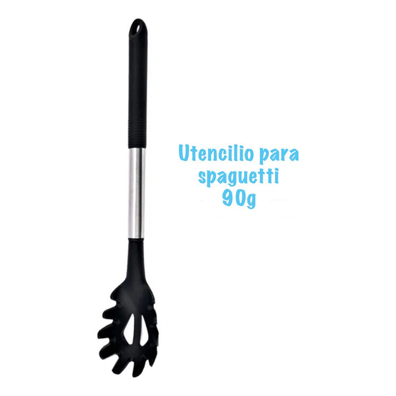 Cucharon Para Servir Pasta Acero Inoxidable Silicón Cocina